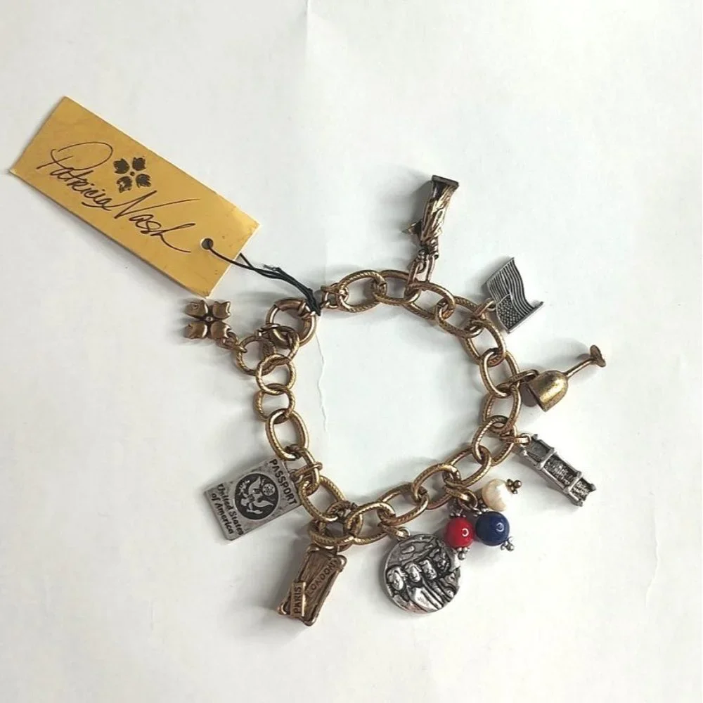 Patricia Nash Bracelet Charms World Traveler USA  Boho Chic - Picture 3 of 8